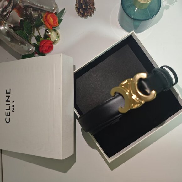Celine Black and Gold Belt - Picture 1 of 5